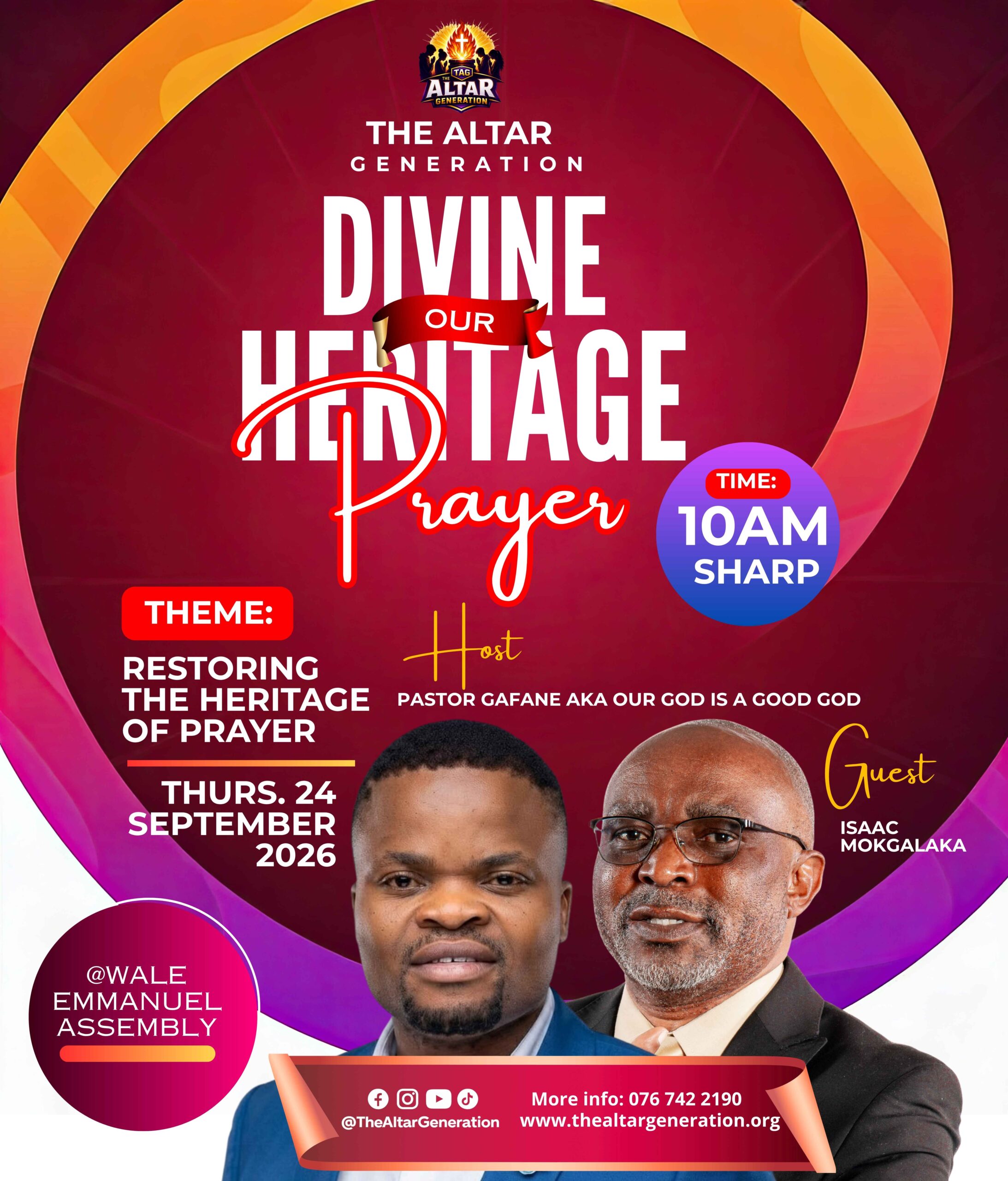 Our Divine Heritage Prayer flyer
